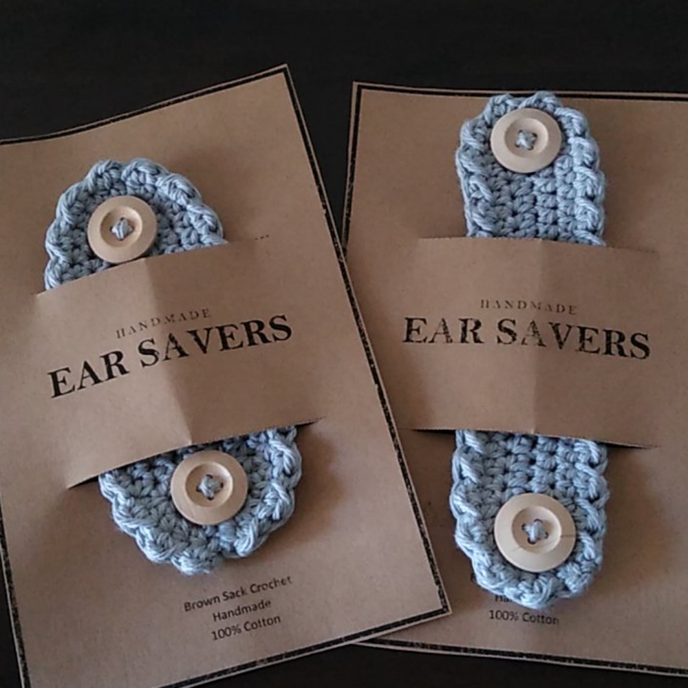 SOLD -Set of 2 Crochet Ear Savers